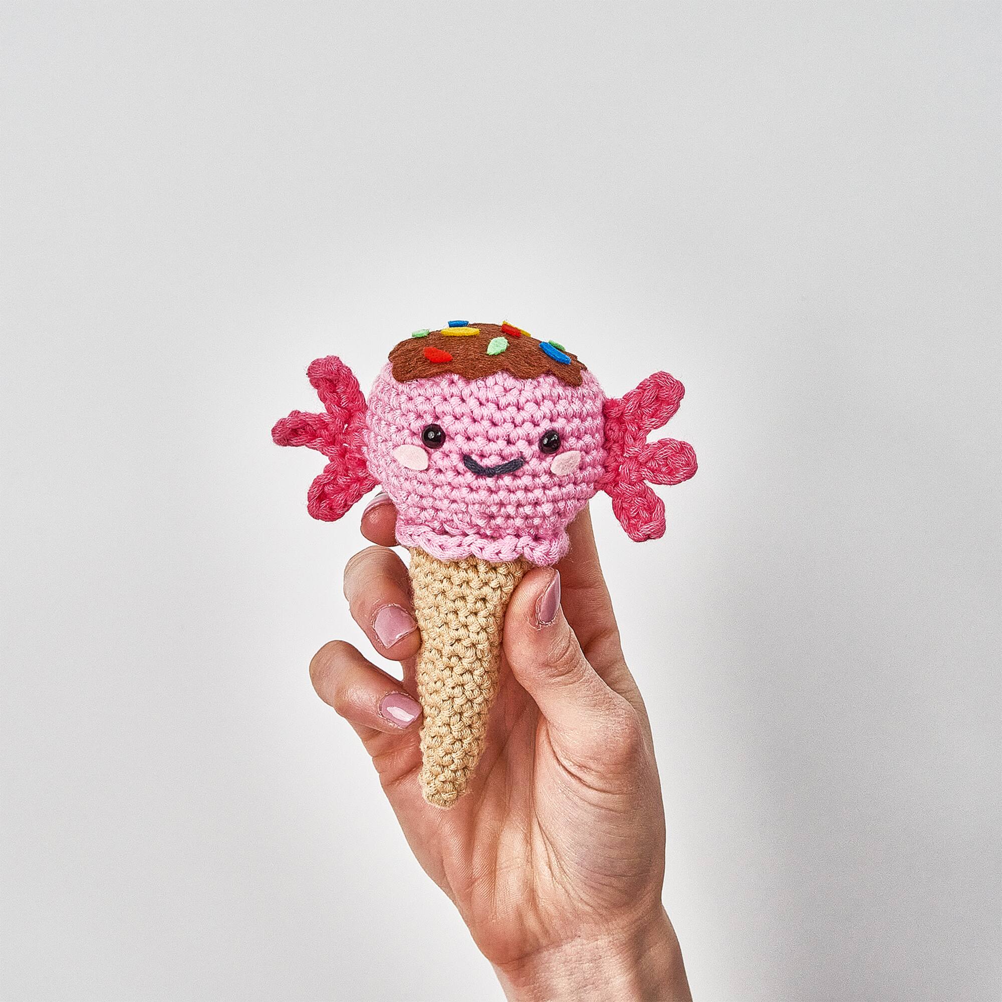 Lion Brand® Ice Cream Axolotl Ari Yummy Friends Kit